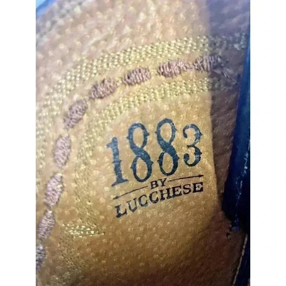 Lucchese 1883 Full Quill Ostrich Western Chocolate Peanut Brittle Boots 9D